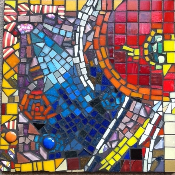 A mosaic made from a painting inspired by the work of Gillian Ayres